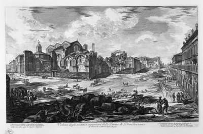 ディオクレティアヌス浴場の上部遺跡の眺め 作： Giovanni Battista Piranesi